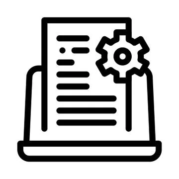 Front end technical tasks icon vector outline illustration イラスト素材
