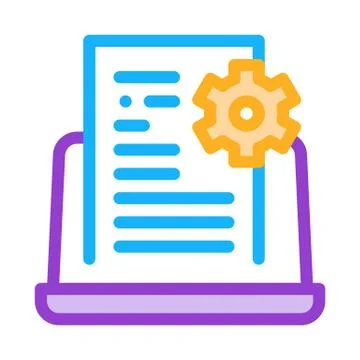 Front end technical tasks icon vector outline illustration Illustrazione stock