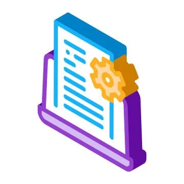 Front end technical tasks isometric icon vector illustration Stockillustratie