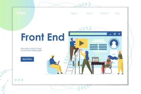 Front end vector website landing page design template Stock-Illustration