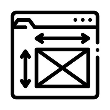 Front end web design sizes icon vector outline illustration Stockillustratie