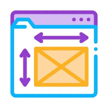 Front end web design sizes icon vector outline illustration Stockillustratie
