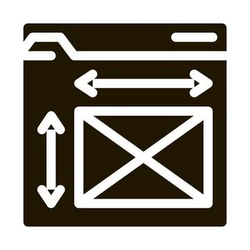 Front end web design sizes icon Vector Glyph Illustration Stockillustratie