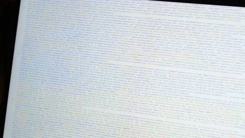 Front end web developer. Html and css code on laptop screen. Web design concept. Stock Footage 144835527