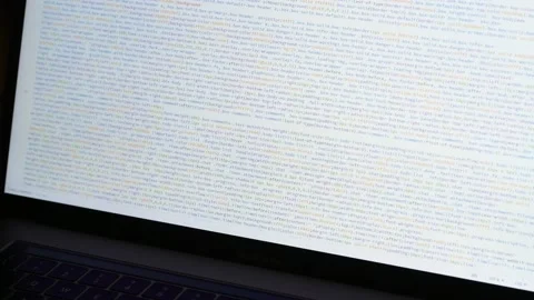 Front end web developer. Html and css code on laptop screen. Web design concept. Stock Footage 144835549