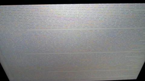 Front end web developer. Html and css code on laptop screen. Web design concept. Stock Footage 144835557