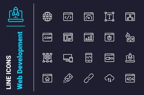 Front end web development icons set Stockillustratie