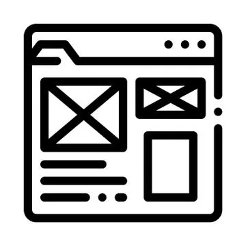 Front end web site style icon vector outline illustration Stockillustratie