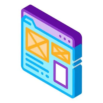 Front end web site style isometric icon vector illustration Stockillustratie