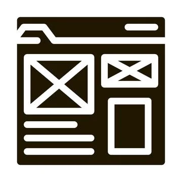 Front end web site style icon Vector Glyph Illustration Stockillustratie