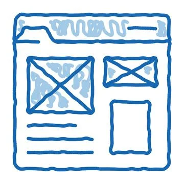 Front end web site style doodle icon hand drawn illustration イラスト素材
