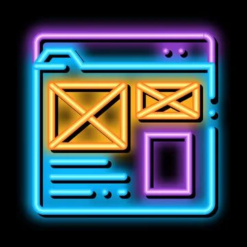 Front end web site style neon glow icon illustration Stockillustratie