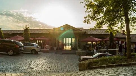Front entry of Kroi Restaurant Stock Photos