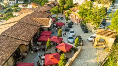 Front entry of Kruja's castle. Stock Photos
