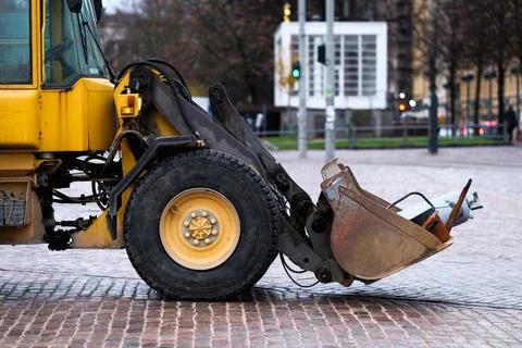The front of an excavator Stock Photos