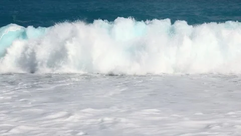 In front of the eyes, the continuous rolling waves, the picturesque seascape Stock Footage 307184086