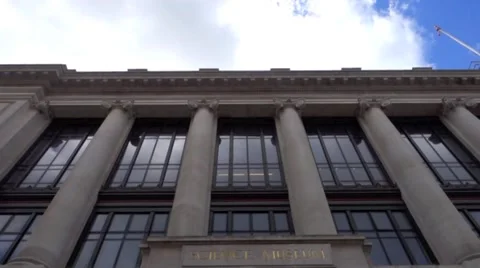 Front facade and entrance to the Science Museum in London Video stock 50577006