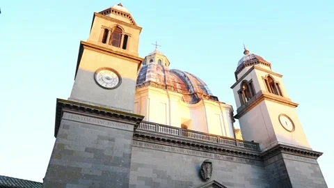 Front facade of the cathedral of montefiascone lazio Stock Footage 220737756