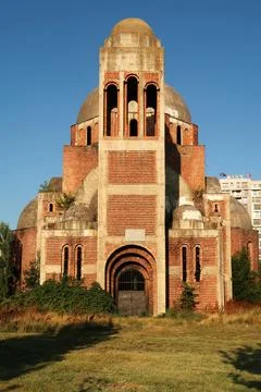 The front facade of the Christ the Savior Cathedral, Church, an unfinished ch Stock Photos