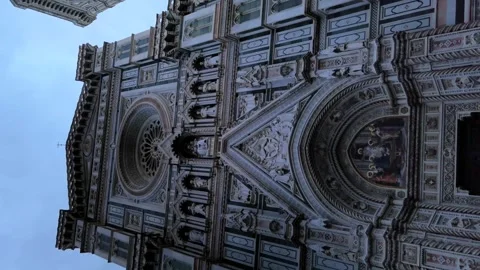 Front facade of the Florence Cathedral Stock Footage 250186337