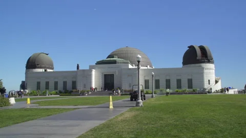 Front facade of the Grifith Observatory in Los Angeles Stock Footage 242270937