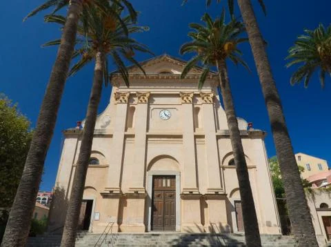 Front facade on the Immaculate Conception Catholic Church Stock Photos