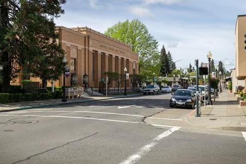 Front facade of the Napa U.S. Post Office building. Fotos Stock