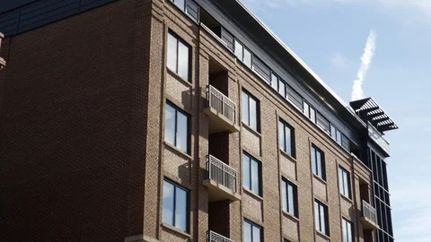 Front facade of an old high-rise building Stock Footage 89709038