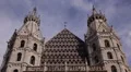 Front Facade Vienna Religious Building Stephen Cathedral Stephansdom Church Day HD Footage
