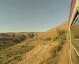 Front facing view of countryside seen from moving train SD Footage