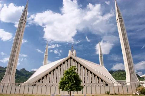 Front of Faisal Mosque Stock Photos