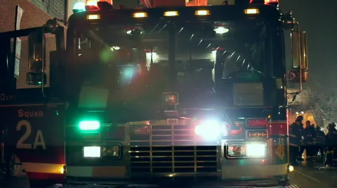 Front of Fire Truck with Lights Video stock 645309