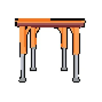 Front folding table pixel art vector illustration Stock Illustration