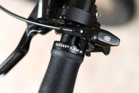 Front fork lever remote control lockout switch for MTB mountain bike Stock Photos