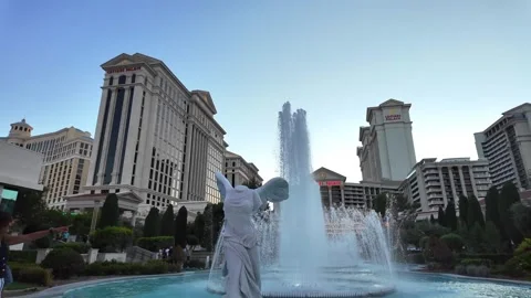 The front fountains at Caesars Palace. Stock Footage 340116602
