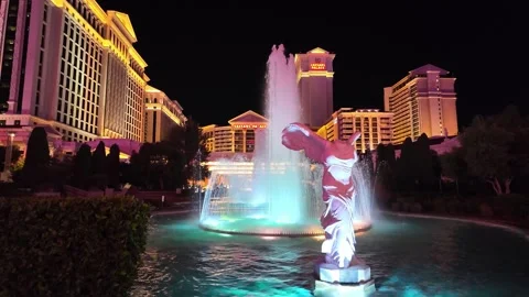 The front fountains at Caesars Palace. Stock Footage 340116620