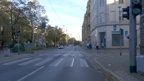 FRONT - Front facing driving plate - Wroclaw, Poland. polandwroclaw0002 Stock Footage 163801059