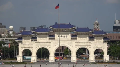 Front Gate to Liberty Square, Taipei, Taiwan, ROC Stock Footage 88131930