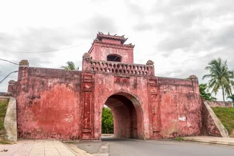 Front gate of the old Dien Khanh Citadel, situated in Dien Khanh District. Th Stock Photos