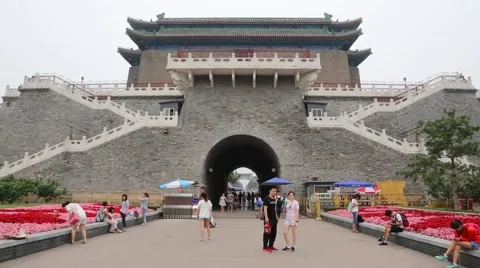 Front Gate at the Tiananmen Square in Beijing Stock Footage 57403119