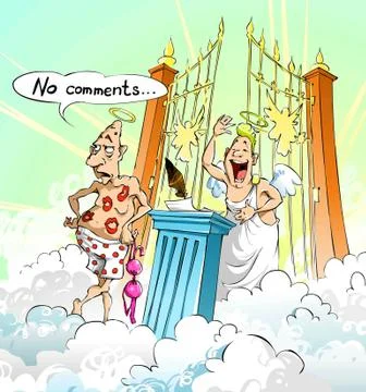 In front of the gates to paradise 스톡 일러스트