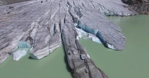 Front of glacier - Glacier lake Stock Footage 67609526