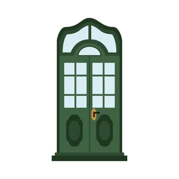 Front green door Stock Illustration