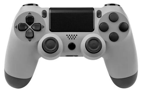 Front grey game controller isolated on white background. Stock Photos