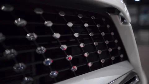 Front grill of a car close up. Stock Footage 163053740