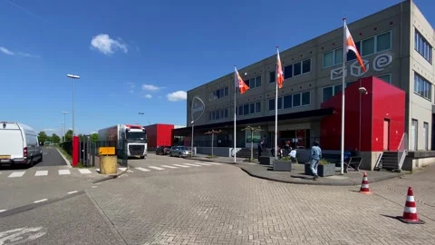 The front of the headquarters and post sorting center in Amsterdam. Stock Footage 134022014