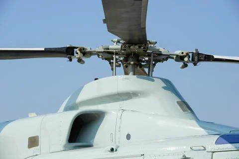 Front of helicopter engine and rotor Foto stock