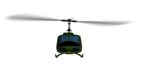 Front helicopter UH-1 fly (matte) Stock Footage 10732239