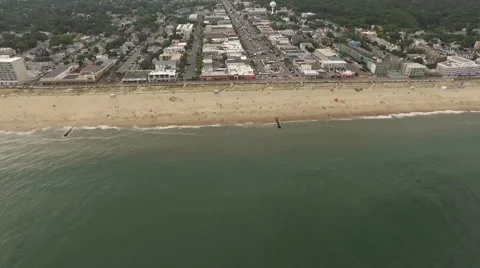 Front High to Low Beach Town Stock Footage 51445673