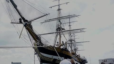 Front of the historical ship Stock Footage 63372417